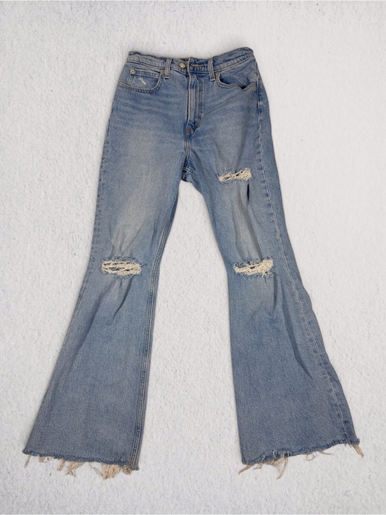 Levi's Denim - Levi’s 70s High Light Blue Distressed Flare Jeans